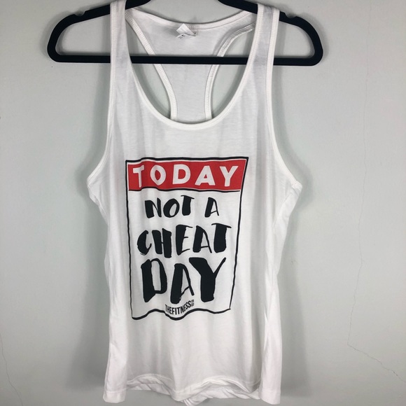 Tops - Work out tank Today not a cheat day tank B30